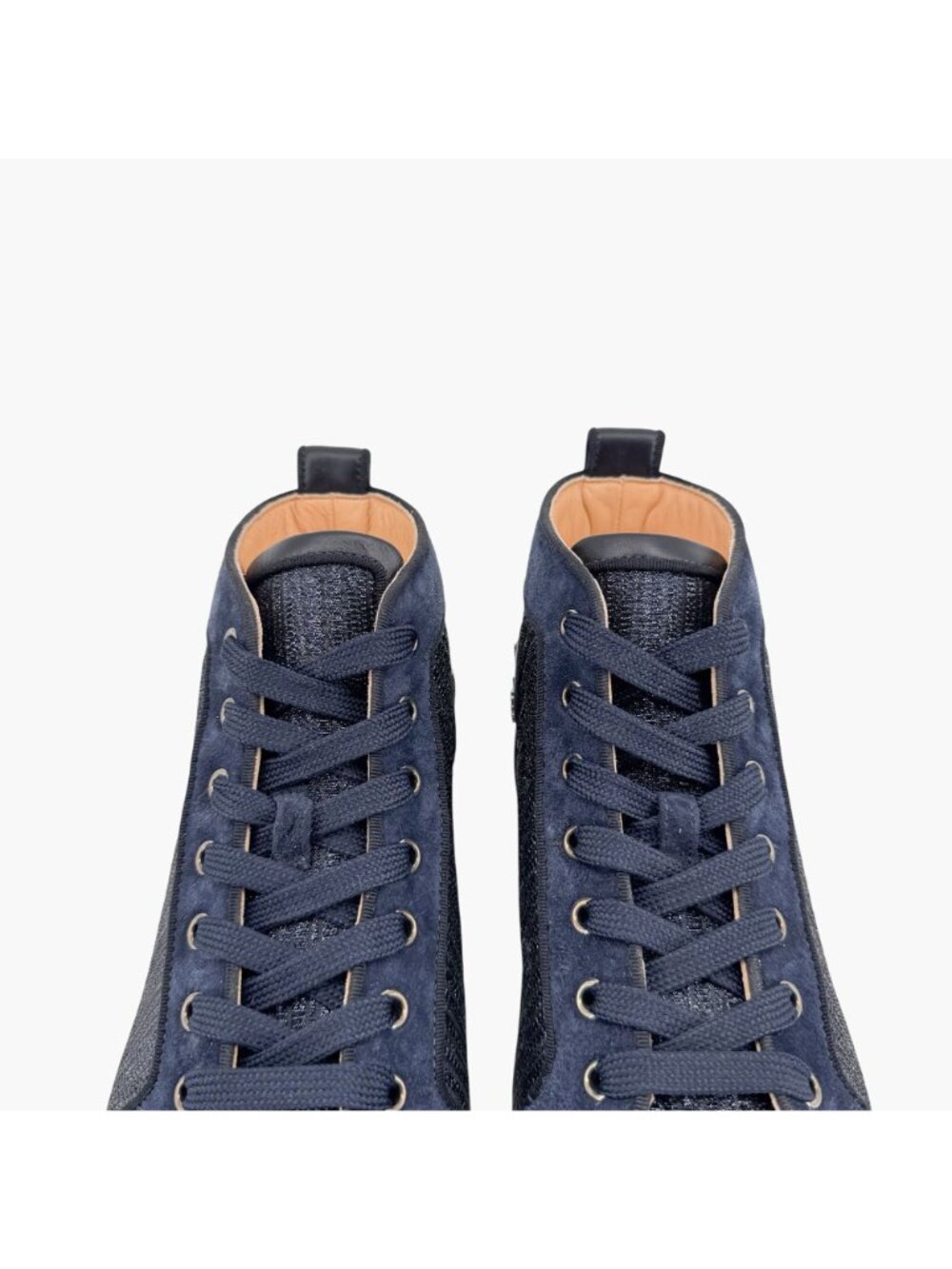 Christian Louboutin Louis Strass Sneaker Size 39 US 9 Navy Blue High Top Crystal - Picture 4 of 14